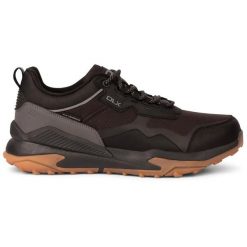 Buty trekkingowe DLX Elias. Czarne buty turystyczne DLX, bez wzorów, bez zapięcia, trekkingowe. Za 474.65 zł.