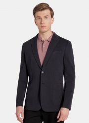 PAKO LORENTE - Granatowa dzianinowa marynarka męska. Garnitury Pako Lorente, na co dzień, m, bez wzorów, z bawełny. Za 399.99 zł.