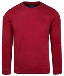 Bawełniana Męska Bluza PAKO JEANS z Lamówką - Czerwona. Czerwone bluzy Pako Jeans, l, bez wzorów, z bawełny, bez kaptura. Za 169.00 zł.