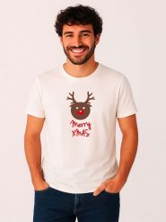 WOOOP Koszulka "Merry Xmas" w kolorze białym rozmiar: L. Białe bezrękawniki Wooop, l, bez wzorów, z bawełny, bez kołnierzyka, bez ramiączek. Za 96.14 zł.