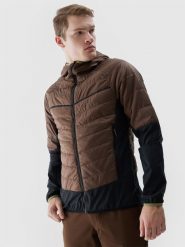 4F Kurtka puchowa trekkingowa z wypełnieniem Primaloft Black Insulation Eco męska - brązowa XXL. Brązowe kurtki 4F, l, bez wzorów, z dzianiny, bez kaptura, primaloft. W wyprzedaży za 199.99 zł.