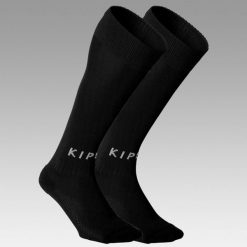 Second Life - Skarpety piłkarskie Kipsta Essential - Stan Doskonały. Czarne skarpety KIPSTA, bez wzorów, z materiału. Za 11.99 zł.