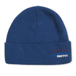 Czapka zimowa męska Superdry Orange Label Beanie. Niebieskie czapki zimowe Superdry, bez wzorów, z bawełny. Za 88.55 zł.