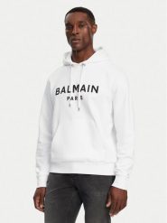 Balmain Bluza DH1JR002BB65 Biały Regular Fit. Białe bluzy Balmain, l, bez wzorów, z bawełny, bez kaptura. Za 3,059.00 zł.