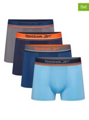 Reebok Bokserki (4 pary) w kolorze granatowo-błękitno-szarym rozmiar: XL. Niebieskie bokserki Reebok, xl, bez wzorów. Za 126.45 zł.
