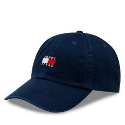 Czapka z daszkiem Tommy Jeans. Niebieskie czapki z daszkiem Tommy Jeans, bez wzorów, z jeansu. Za 89.99 zł.