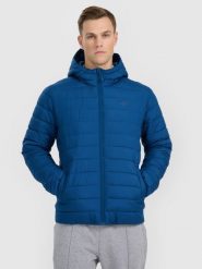 4F Kurtka puchowa z wypełnieniem syntetycznym męska - granatowa XXL. Niebieskie kurtki 4F, m, bez wzorów, z dzianiny, bez kaptura. W wyprzedaży za 269.99 zł.