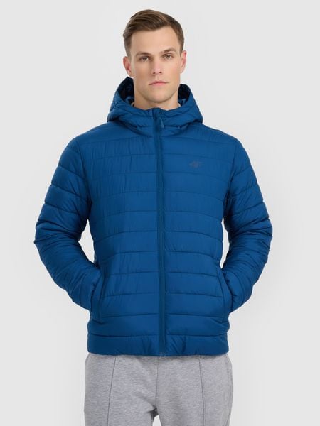 4F Kurtka puchowa z wypełnieniem syntetycznym męska - granatowa XXL. Niebieskie kurtki 4F, m, bez wzorów, z dzianiny, bez kaptura. W wyprzedaży za 269.99 zł.