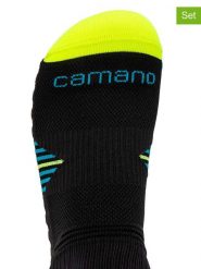 Camano Skarpety funkcyjne (3 pary) w kolorze czarno-żółtym rozmiar: 43-46. Czarne skarpety camano, bez wzorów. Za 60.99 zł.