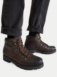 Badura Trapery BOWER-08 MI08 Brązowy. Brązowe trapery Badura, ze skóry, bez zapięcia. Za 329.99 zł.