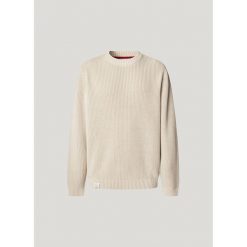 Sweter z okrągłym dekoltem Pepe Jeans Parker. Brązowe swetry nierozpinane Pepe Jeans, m, bez wzorów, z jeansu, bez kołnierzyka, bez ramiączek. Za 336.00 zł.