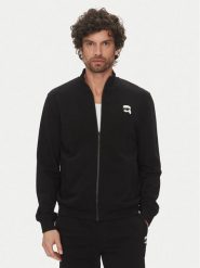 KARL LAGERFELD Bluza 705712 500900 Czarny Regular Fit. Czarne bluzy KARL LAGERFELD, m, bez wzorów, z bawełny, bez kaptura. Za 739.99 zł.