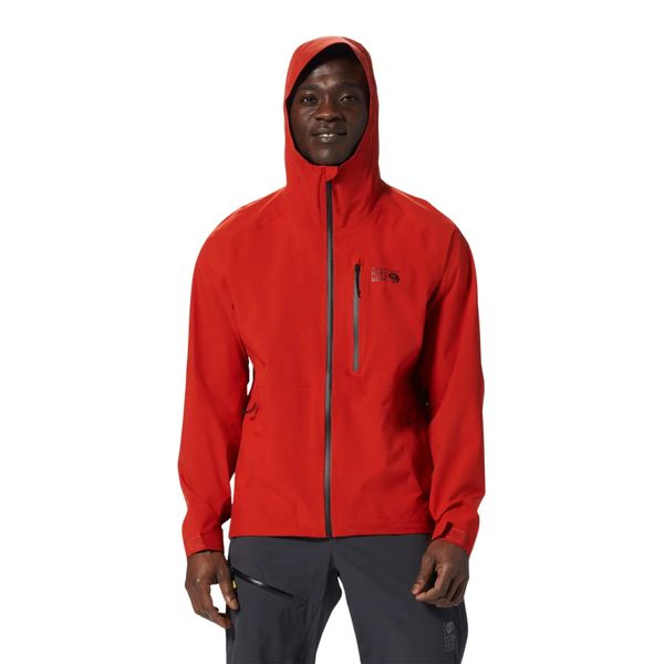 Rozciągliwa kurtka turystyczna Mountain Hardwear Ozonic. Czerwone kurtki MOUNTAIN HARDWEAR, m, bez wzorów, bez kaptura. Za 810.65 zł.
