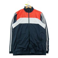 Second life - Kurtka męska granatowa - Stan dobry. Niebieskie kurtki Adidas, m, bez wzorów, z materiału, bez kaptura. Za 124.96 zł.