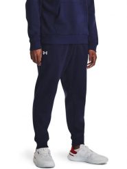 Under Armour Spodnie dresowe "Rival" w kolorze granatowym rozmiar: L. Niebieskie spodnie treningowe długie Under Armour, l, bez wzorów, z dresówki. Za 157.35 zł.