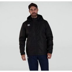 Kurtka wodoodporna Canterbury Club Vaposhield Stadium. Czarne kurtki CANTERBURY, m, bez wzorów, z softshellu, bez kaptura. Za 674.50 zł.