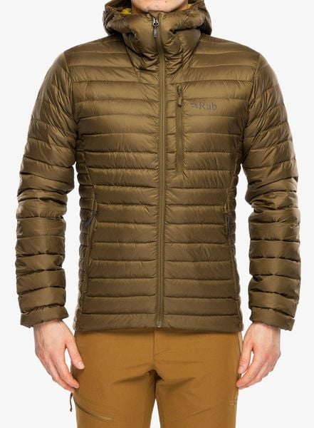 Kurtka puchowa Rab Microlight Alpine Jacket. Brązowe kurtki RAB, s, bez wzorów, z materiału, bez kaptura. Za 769.99 zł.