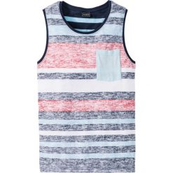 Koszulka bez rękawów Slim Fit bonprix ciemnoniebieski w paski. Bezrękawniki bonprix. Za 44.99 zł.