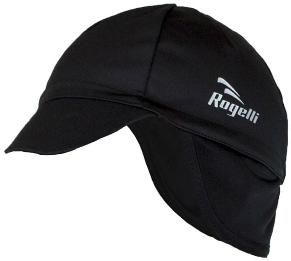 Czapka pod kask softshell Rogelli PROTTETIVO. Czarne czapki z daszkiem Rogelli, na zimę, bez wzorów, z materiału. Za 100.10 zł.