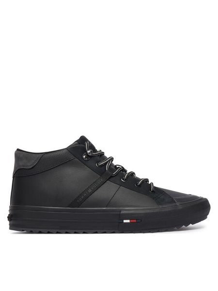 Tommy Hilfiger Sneakersy Harlem Street Cleat Winter FM0FM05954 Czarny. Czarne buty sportowe casual Tommy Hilfiger, bez wzorów, ze skóry, bez zapięcia. Za 529.99 zł.