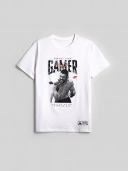 4F T-shirt regular z nadrukiem męski 4F | Mateusz Gamrot - biały M. Białe t-shirty 4F, l, z aplikacjami, z bawełny, bez kołnierzyka, bez ramiączek. Za 129.99 zł.