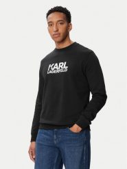 KARL LAGERFELD Bluza 705780 563917 Granatowy Regular Fit. Niebieskie bluzy KARL LAGERFELD, m, bez wzorów, z bawełny, bez kaptura. Za 387.99 zł.