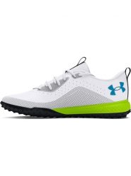Under Armour Korki "Shadow Turf 2.0" w kolorze biało-zielonym rozmiar: 45. Białe buty treningowe Under Armour, bez wzorów, z gumy. Za 268.45 zł.