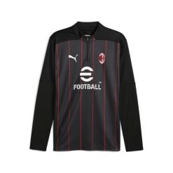 Męska bluza przedmeczowa AC Milan z zamkiem 1/4 PUMA Black For All Time Red. Czarne bluzy bez kaptura Puma, m, bez wzorów, bez kaptura. W wyprzedaży za 336.50 zł.