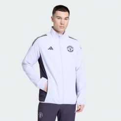 Kurtka reprezentacyjna Manchester United Tiro 25 Competition. Czarne kurtki Adidas, bez wzorów, bez kaptura. Za 369.00 zł.