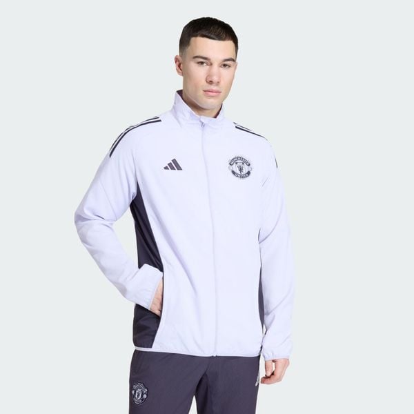 Kurtka reprezentacyjna Manchester United Tiro 25 Competition. Czarne kurtki Adidas, bez wzorów, bez kaptura. Za 369.00 zł.