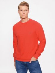 Tommy Hilfiger Sweter MW0MW33131 Czerwony Regular Fit. Czerwone swetry rozpinane Tommy Hilfiger, m, bez wzorów, z bawełny, bez kołnierzyka, bez ramiączek. Za 569.99 zł.