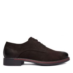 Półbuty Lasocki. Brązowe eleganckie półbuty Lasocki, bez wzorów, bez obcasa, bez zapięcia. Za 229.99 zł.