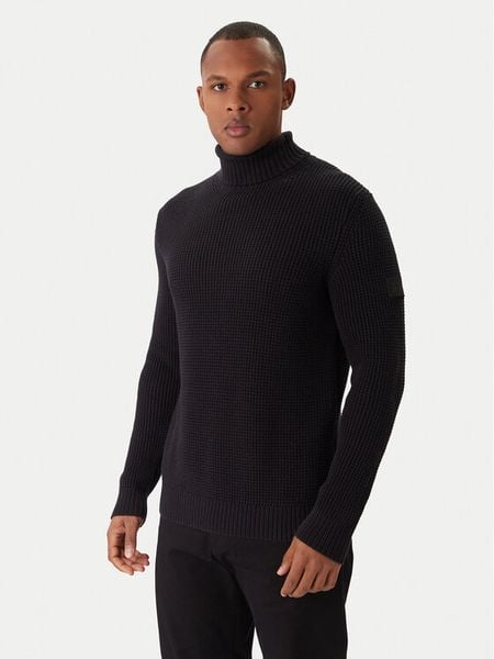 JOOP! Jeans Golf Hollio 30048179 Czarny Modern Fit. Czarne golfy JOOP! Jeans, l, bez wzorów, z bawełny, bez ramiączek. Za 729.99 zł.