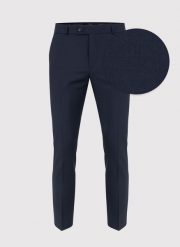 PAKO LORENTE – Granatowe spodnie męskie w kant. Eleganckie spodnie Pako Lorente, m, z wełny, eleganckie. Za 999.99 zł.