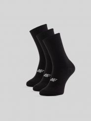 4F Skarpetki długie (3-pack) męskie - czarne 39-42. Czarne skarpety 4F, bez wzorów, z bawełny. Za 59.99 zł.