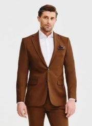 PAKO LORENTE – Brązowa marynarka garniturowa. Brązowe garnitury Pako Lorente, m, bez wzorów, z elastanu. Za 649.99 zł.