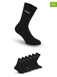 Fila Skarpety (6 par) w kolorze czarnym do tenisa rozmiar: 43-46. Czarne skarpety Fila, bez wzorów. Za 39.99 zł.