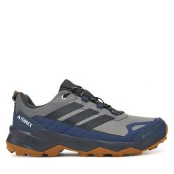Trekkingi adidas. Szare trekkingi Adidas, bez wzorów, z gore-texu, bez zapięcia. Za 529.99 zł.