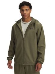 Under Armour Kurtka przeciwwiatrowa "Rival" w kolorze khaki rozmiar: L. Brązowe kurtki Under Armour, l, bez wzorów, bez kaptura. Za 166.49 zł.