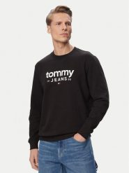 Tommy Jeans Bluza Graphic DM0DM23392 Czarny Regular Fit. Czarne bluzy Tommy Jeans, m, bez wzorów, z bawełny, bez kaptura. Za 329.99 zł.