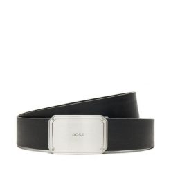 Pasek Męski BOSS. Czarne paski Boss, bez wzorów. Za 639.99 zł.