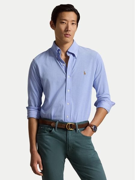 Polo Ralph Lauren Koszula 710P03967001 Niebieski Regular Fit. Niebieskie koszule Polo Ralph Lauren, m, bez wzorów, z bawełny, bez kołnierzyka, bez ramiączek. Za 729.99 zł.