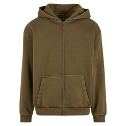 Bluza z kapturem i zamkiem błyskawicznym Urban Classics Vintage. Zielone bluzy Urban Classics, m, bez wzorów, z kapturem. Za 274.00 zł.