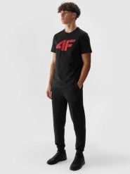4F Spodnie dresowe joggery męskie - czarne M. Czarne joggery i bojówki 4F, l, bez wzorów, z bawełny, sportowe. W wyprzedaży za 79.99 zł.