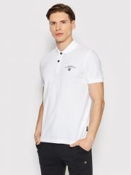 Napapijri Polo Elbas NP0A4GDL Biały Regular Fit. Białe koszulki polo Napapijri, m, bez wzorów, z bawełny, bez kołnierzyka, bez ramiączek. Za 159.99 zł.
