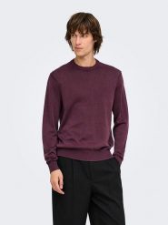 ONLY & SONS Sweter w kolorze fioletowym rozmiar: L. Różowe swetry nierozpinane Only & Sons, l, bez wzorów, z bawełny, bez kołnierzyka, bez ramiączek. Za 129.95 zł.
