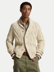 Polo Ralph Lauren Kardigan 710B26779001 Beżowy jasny Regular Fit. Brązowe swetry rozpinane Polo Ralph Lauren, m, bez wzorów, z bawełny, bez kołnierzyka, bez ramiączek. Za 1,599.00 zł.