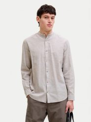 Jack & Jones Koszula Summer 12289184 Beżowy Regular Fit. Brązowe koszule Jack & Jones, m, bez wzorów, z bawełny, bez kołnierzyka, bez ramiączek. Za 159.99 zł.