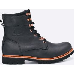 Panama Jack - Buty Barkley. Czarne botki sznurowane Panama Jack, bez wzorów, z materiału, z okrągłym noskiem, bez obcasa, bez zapięcia. W wyprzedaży za 539.90 zł.