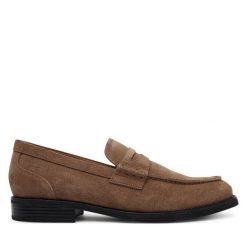 Półbuty Vagabond Shoemakers. Brązowe eleganckie półbuty Vagabond Shoemakers, bez wzorów, bez obcasa, bez zapięcia. Za 479.99 zł.